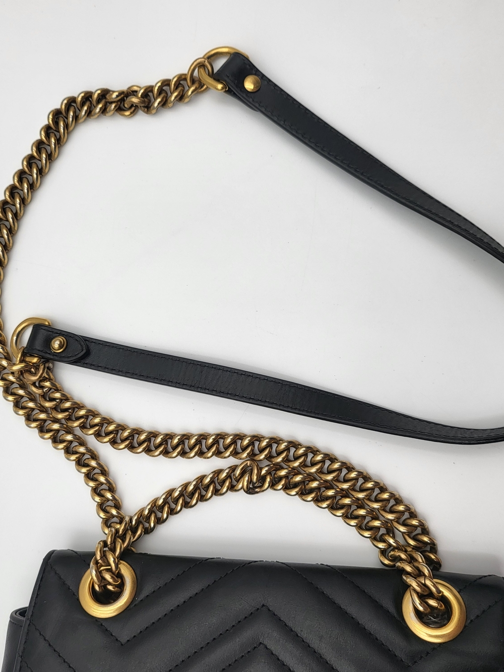 Gucci Black Matelassé GG Marmont Small Shoulder Bag with Gold Hardware - Picture 7 of 16